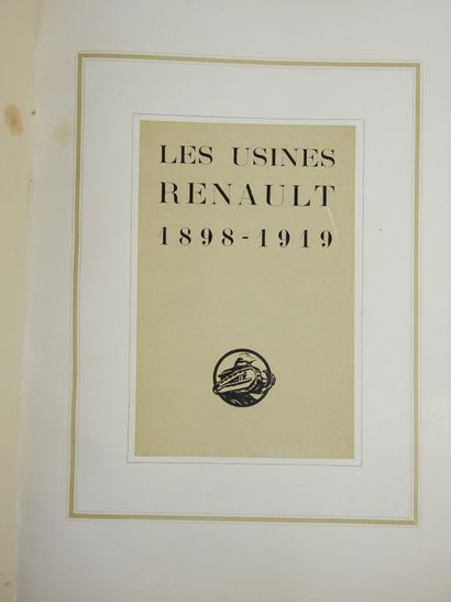 [AUTOMOBILIA]. Les usines Renault 1898-1919....