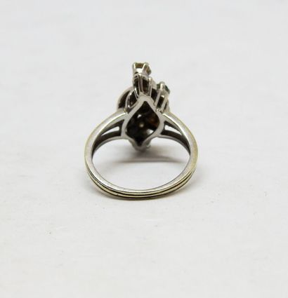 Bague façon toi & moi, monture or 18K, ornée...