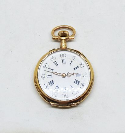 Montre de col, boîtier et cuvette or 18K....