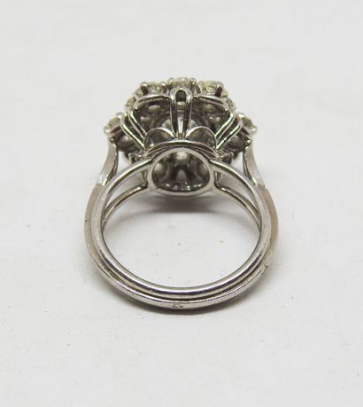 18K gold and platinum daisy ring set with...