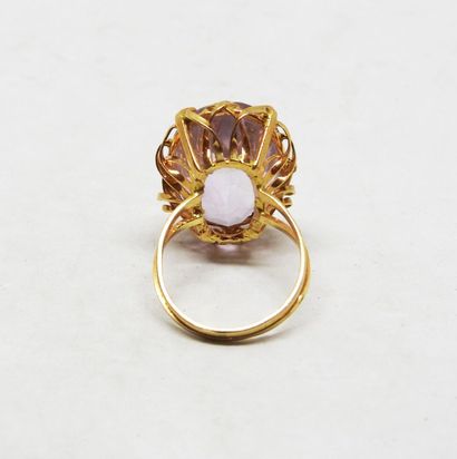 Bague monture corbeille or 18K, ornée d'une...
