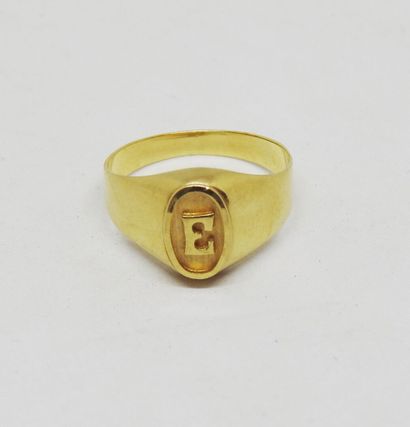 Chevalière or 18 K chiffrée 