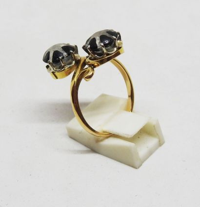 toi et moi ring, set with two verroteries,...