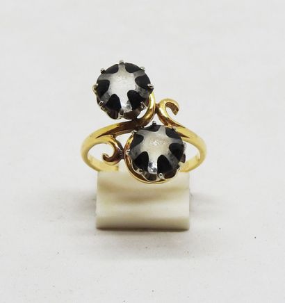 toi et moi ring, set with two verroteries,...