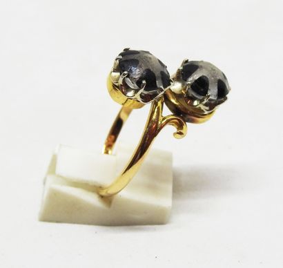 toi et moi ring, set with two verroteries,...