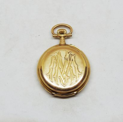 Montre de col, boîtier et cuvette or 18K....