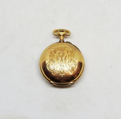 Montre de col, boîter et cuvette or 18K.
Diam.:...