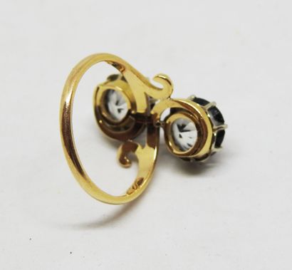 toi et moi ring, set with two verroteries,...