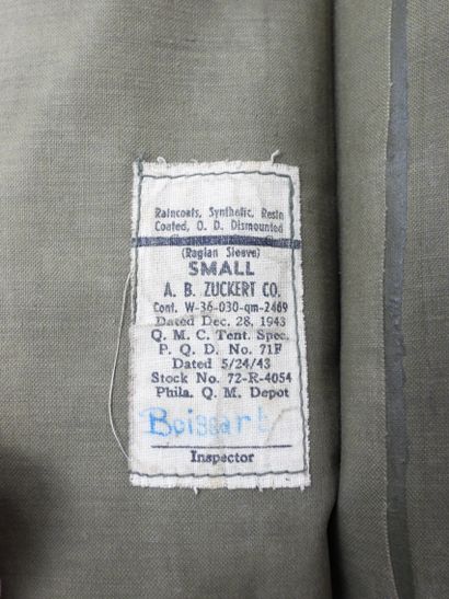 USA. Imperméable US Army en toile de coton...
