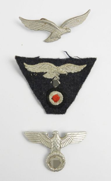 GERMANY. Luftwaffe cap eagles (aluminum eagle...