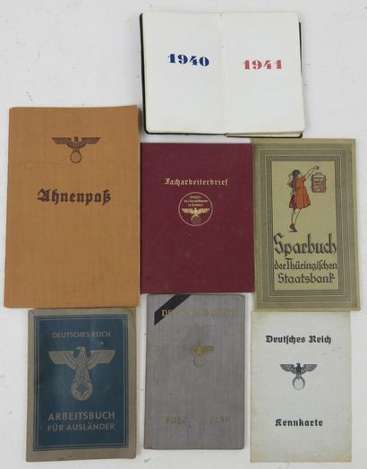 GERMANY. Set of 7 official documents, foreigner's...