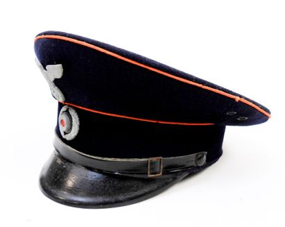 GERMANY. Firemen's cap in navy blue cloth,...
