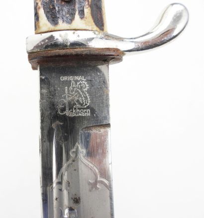 GERMANY. Exit bayonet with deer antler grip,...