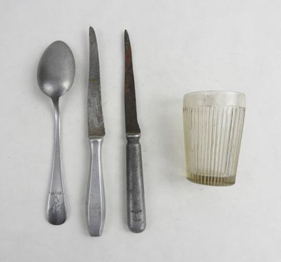 GERMANY. Set of 3 aluminum cutlery items...