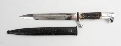 GERMANY. Exit bayonet with deer antler grip,...