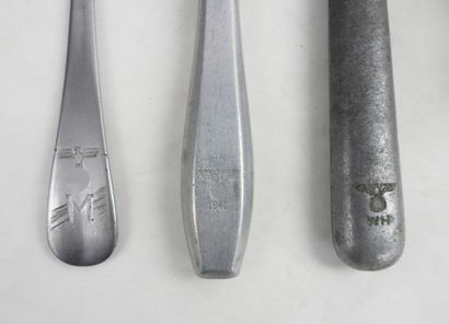 GERMANY. Set of 3 aluminum cutlery items...