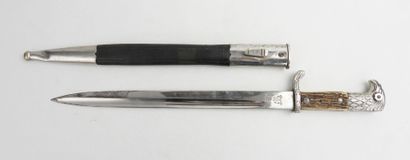 GERMANY. Polizei exit bayonet with deer antler...