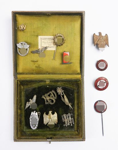 GERMANY. Case containing 15 various badges,...
