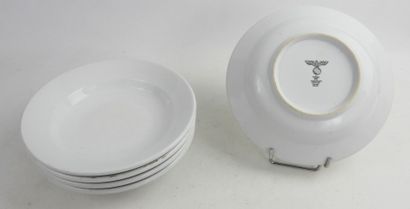 GERMANY. Set of 6 white porcelain soup plates...