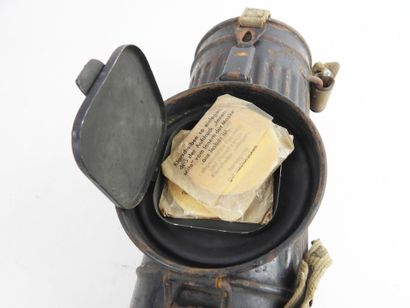 GERMANY. Model 31 iron gas mask painted bluish-gray...