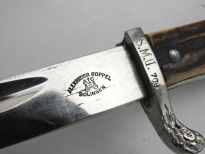 GERMANY. Polizei exit bayonet with deer antler...