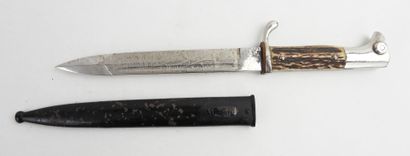 GERMANY. Exit bayonet with deer antler grip,...