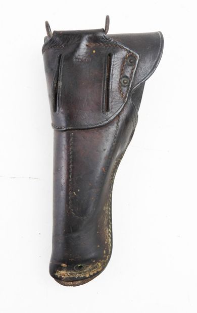 USA. Holster Colt 45 en cuir marron, fabricant...