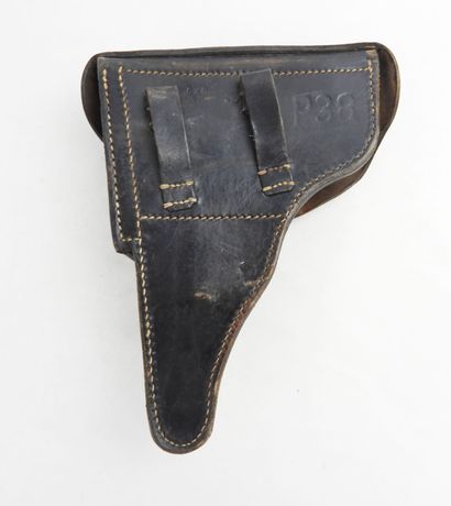 GERMANY. Blackened leather P38 pistol case,...