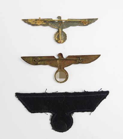 GERMANY. Two metallic chest eagles of the...