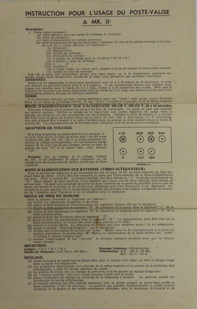ÉQUIPEMENTS. Petite valise contenant un poste-émetteur...