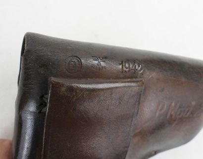 CZECHOSLOVAKIA. Brown leather CZ 27 7.65...