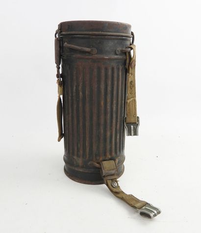 GERMANY. Model 31 iron gas mask painted bluish-gray...