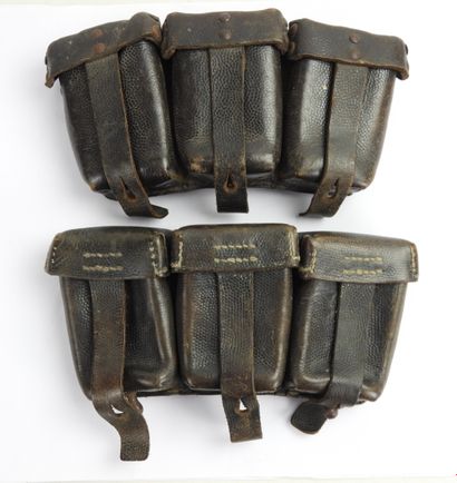 GERMANY. Pair of black grained leather Mauser...