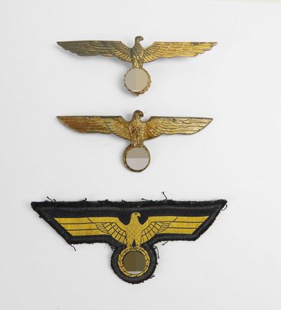GERMANY. Two metallic chest eagles of the...