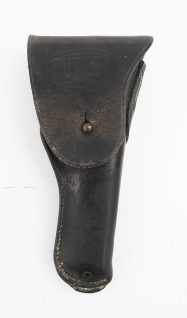 USA. Holster Colt 45 en cuir marron, fabricant...