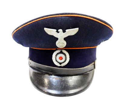 GERMANY. Firemen's cap in navy blue cloth,...