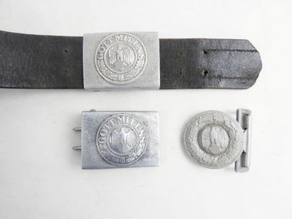GERMANY. Black leather belt dated 1938 with...