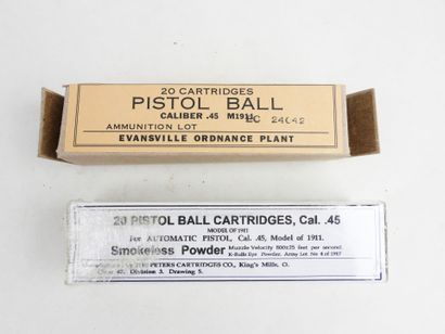 USA. Lot de boites de munitions pour calibre...