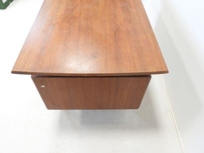 Scandinavian teak desk opening with a door...