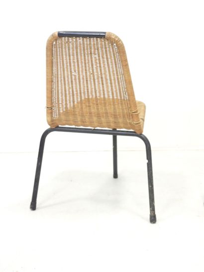 René PICOT (XX-XXIth)
Pair of tripod chairs,...