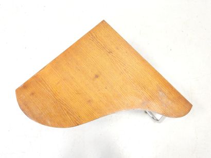 LOW TABLE with free-form wooden top, chrome-plated...