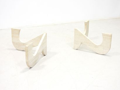 LOW TABLE PIECE consisting of two free-form...