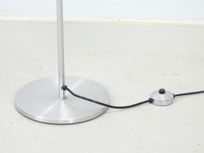 LAMPADAIRE in chromed metal with two adjustable...