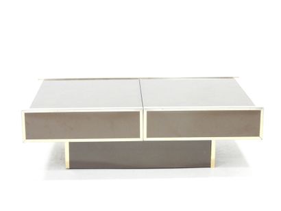 Rectangular LOW TABLE forming a bar in chromed...