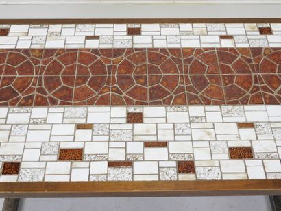LOW TABLE with rectangular ceramic tile top....