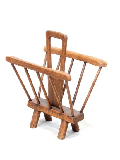 Brutalist wooden magazine rack. 50 x 42 x...