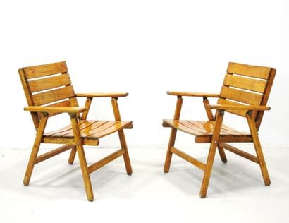 Pair of wooden 