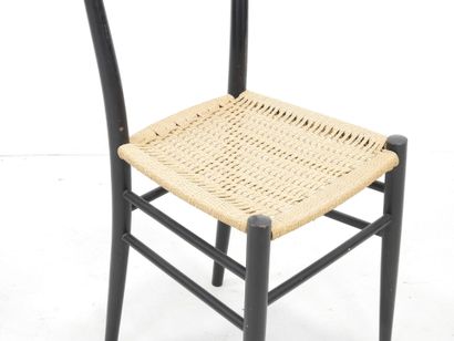 Gio PONTI (in the style): Wood and rope chair....