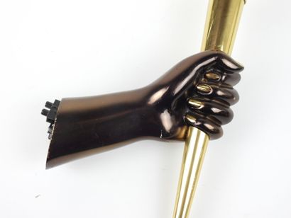 MAISON ARLUS. Gilded bronze wall lamp in...