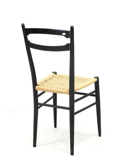 Gio PONTI (in the style): Wood and rope chair....